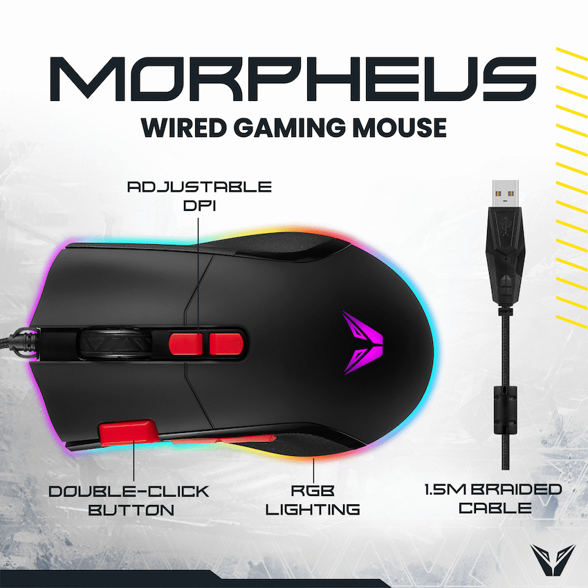 VX Gaming Morpheus Series Wired RGB Mouse with Braided Cable - image 6