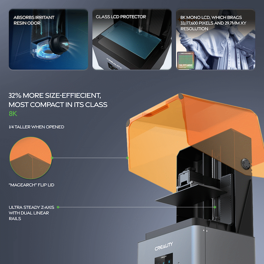 Creality Halot Mage 8K Resin 3D Printer 228x128x230 - image 6