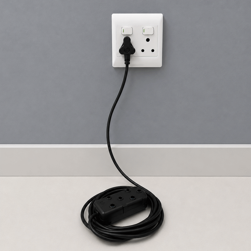 Switched Light Duty Side by Side (SBS) Extension Leads 20M - BK - image 6