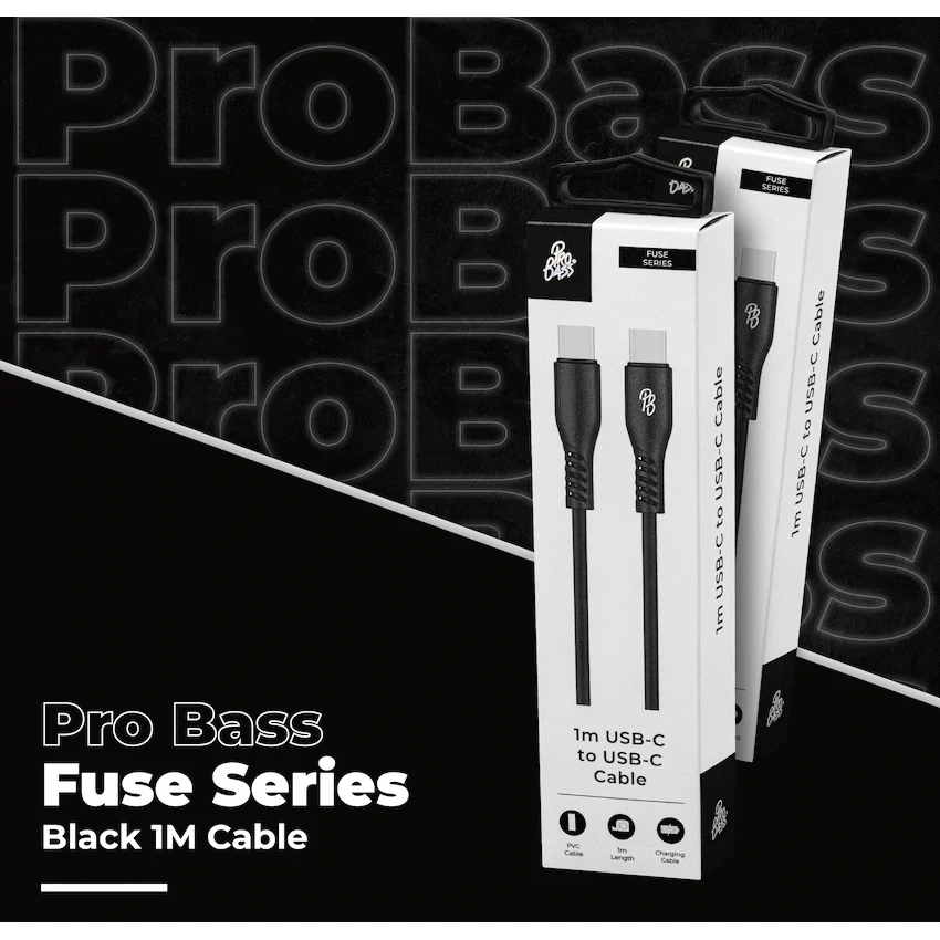 Pro Bass Fuse Series 1m Type-C to Type-C Cable - Black - image 6