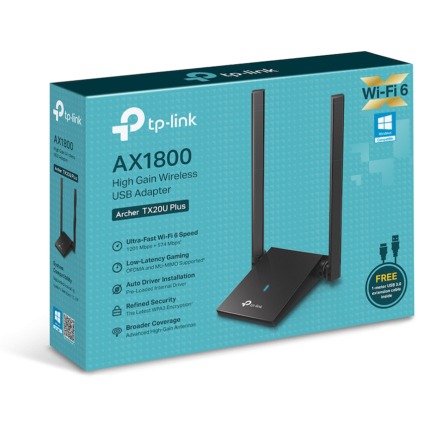 TP-Link Archer TX20U Plus AX1800 Dual Antennas High-Gain Wireless USB Adapter - image 6