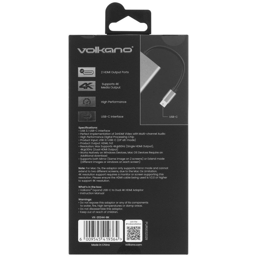 Volkano Expand Series USB-C to Dual 4K HDMI Adaptor - image 6