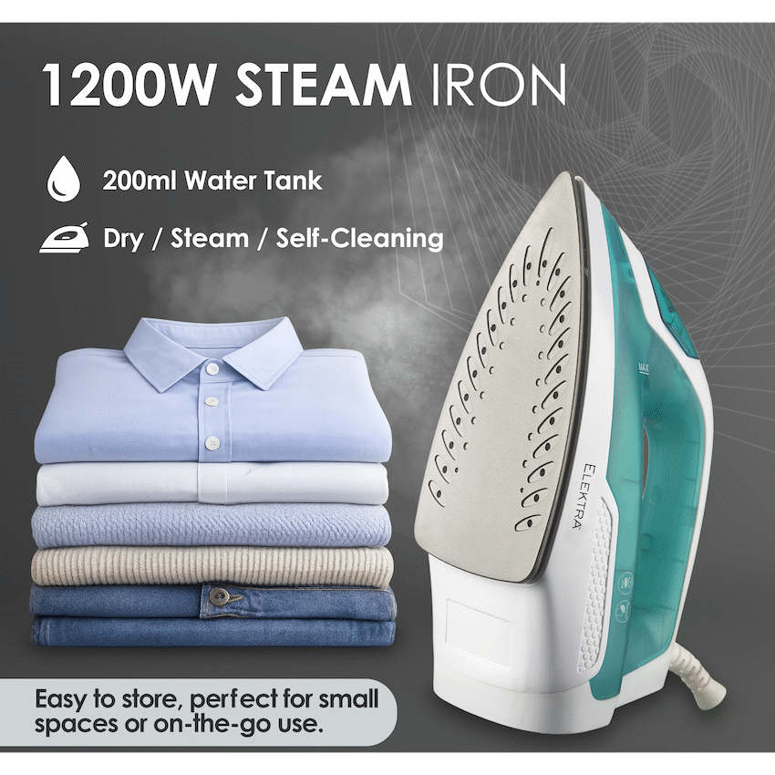 Elektra 1200W Steam Iron - Green - image 6