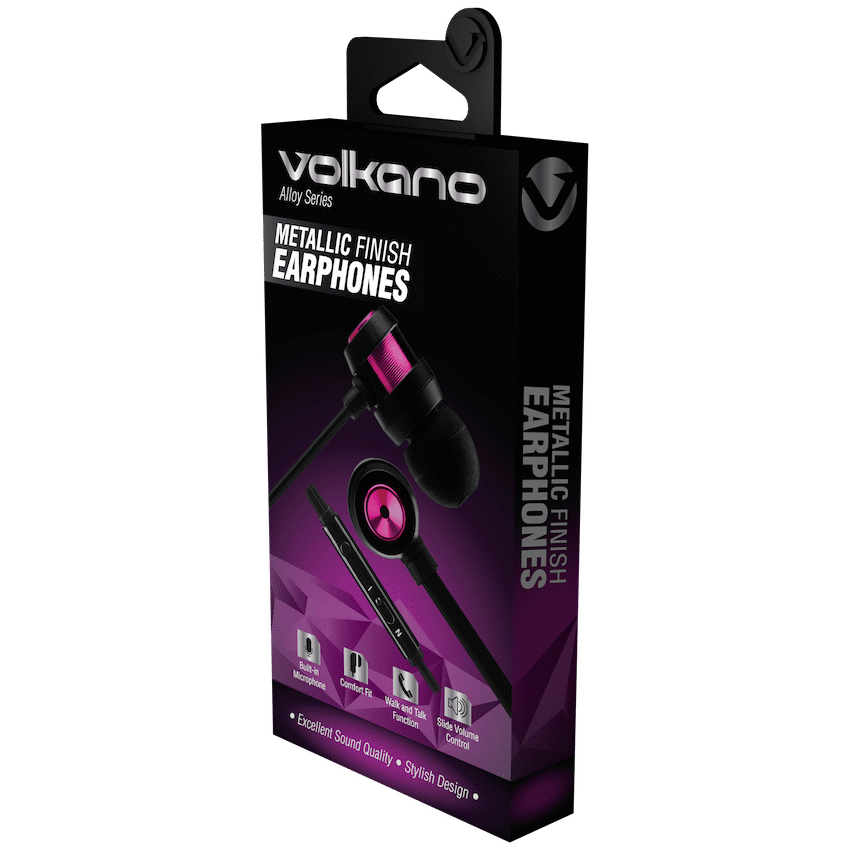 Volkano Alloy series metal earphone - Purple - image 6