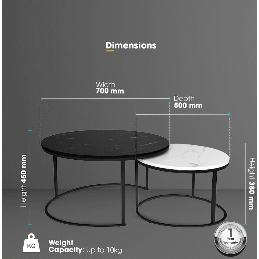 Everfurn Nile Nesting Coffee Table - Ying Yang - image 6