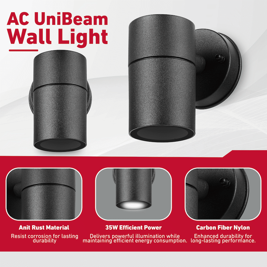 Ellies Ash Series AC UniBeam wall light - Nylon Carbon Fiber - GU10 Base - BK - image 6