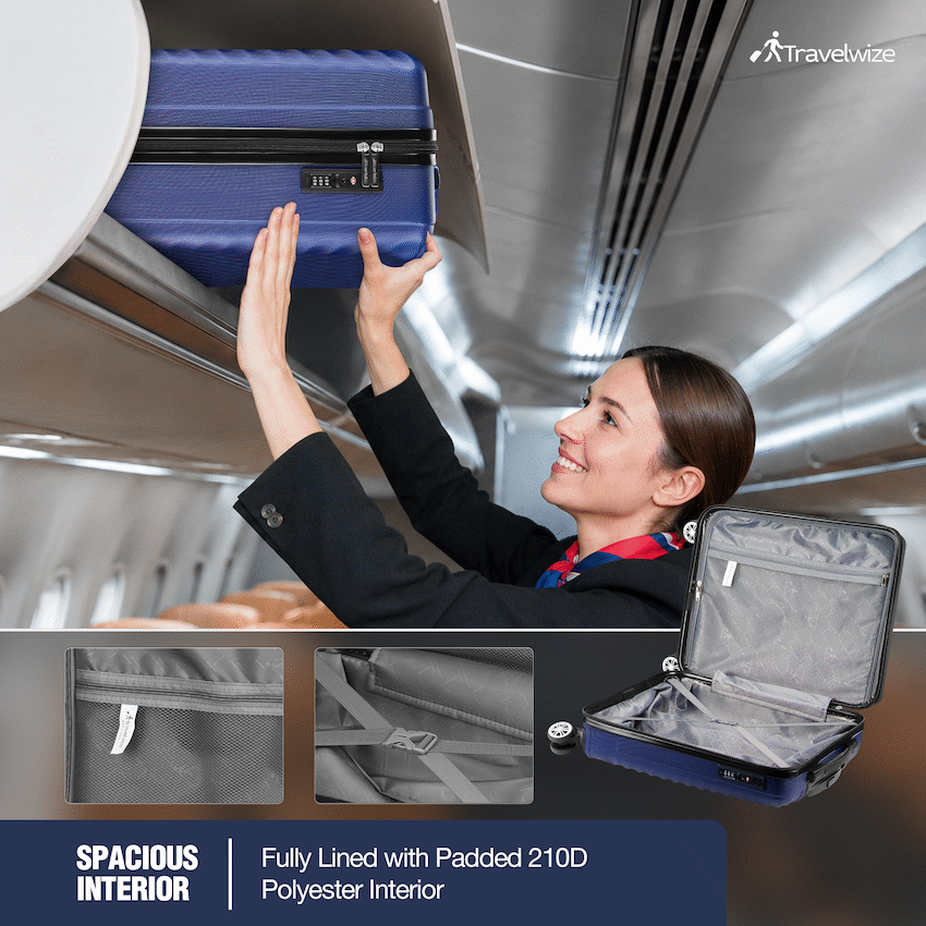 Travelwize Astra ABS 55cm 4-Wheel Spinner Luggage - Navy - image 6