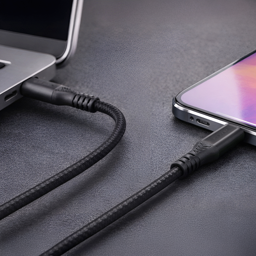 Volkano Weave Series USB C to USB C 240W 20Gbps 2m-black - image 6
