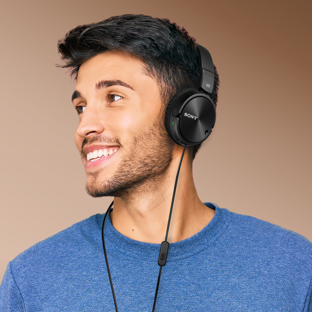 Sony MDR-ZX310AP (Black) Folding Aux Headphones with Mic