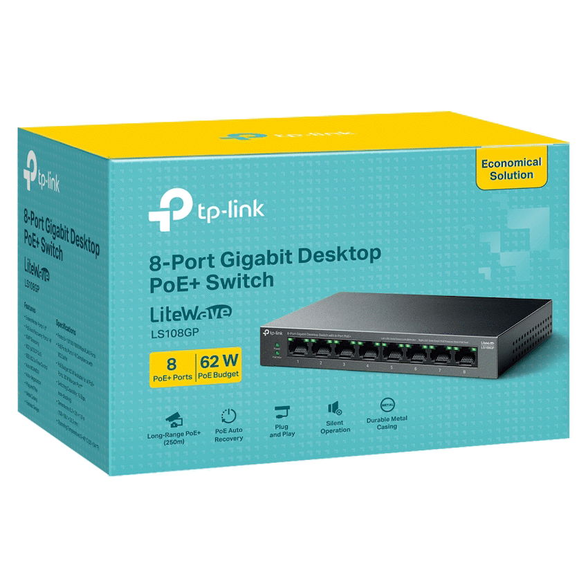TP-Link LS108GP 8-Port Gigabit Desktop Switch with 8-Port PoE+ - image 6