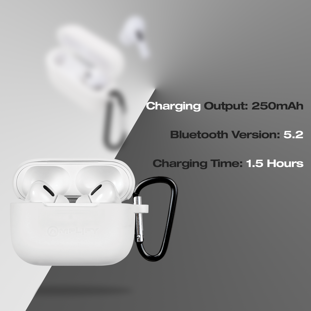 Amplify Note X Series TWS Earphones - White Case + White Cover