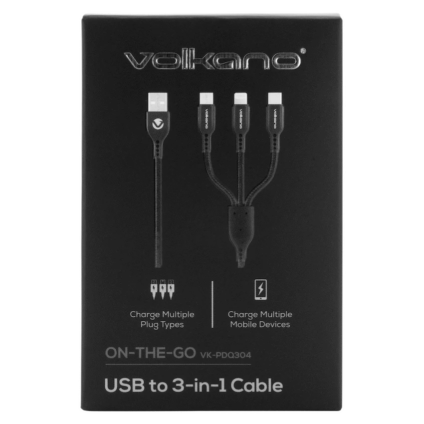 Volkano On-The-Go 3-in-1 1m Braided Cable - Black - image 6