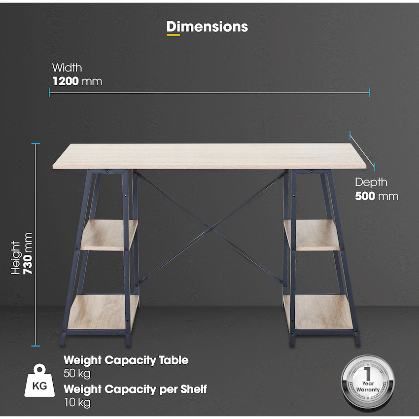 Everfurn Jordan Office Desk with 4 Shelves - image 6