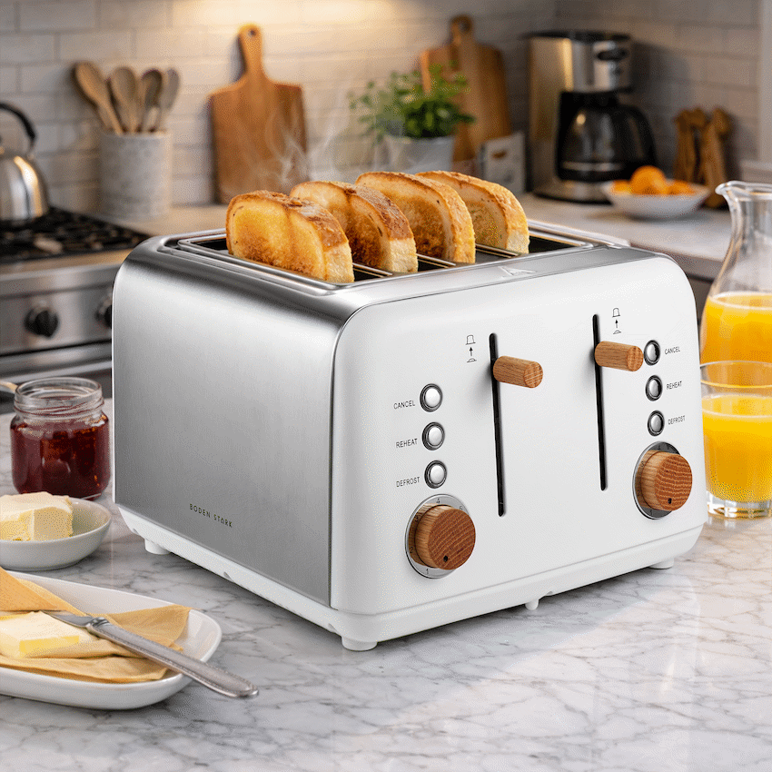 Boden Stark Anson Collection 4 Slice SS Toaster White - image 6