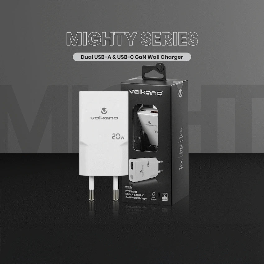 Volkano Mighty Series 20w Dual USB-A & USB-C GaN Wall Charger - image 6