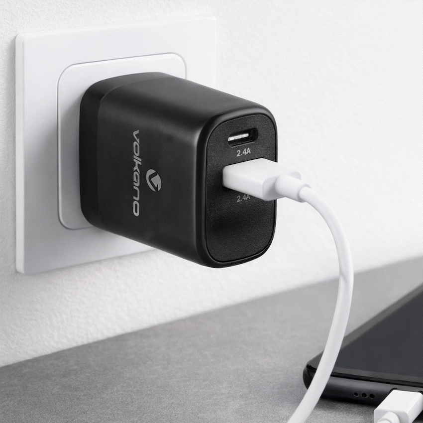 Volkano Volt-C Series Dual USB and USB-C Wall Charger with USB to USB-C Cable Included - image 6