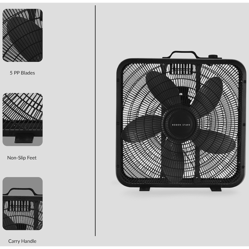 Boden Stark 50cm Box Fan - Black - image 6