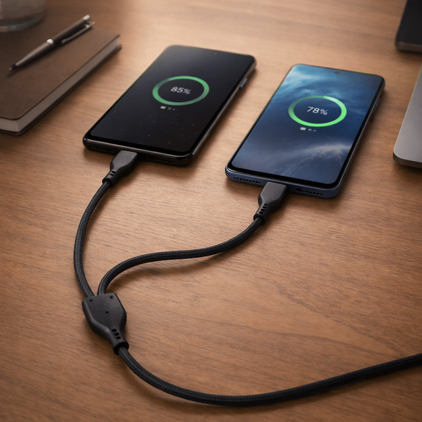Pro Bass Cord Series 1.2m 15w USB-A to 2x USB-C Braided - Black - image 6