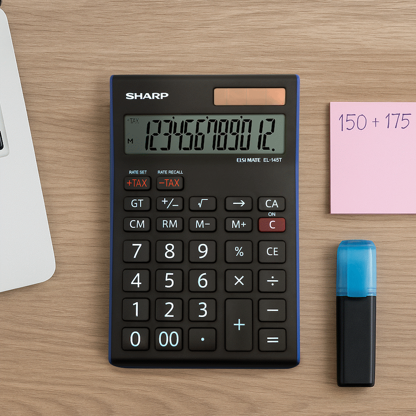 Sharp EL-145T Desk Calculator - 14 Digit Tax - image 6