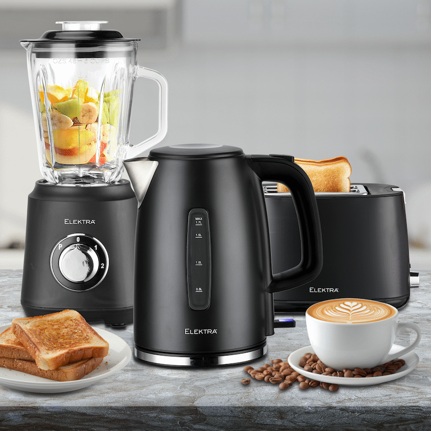 Elektra Kettle, Toaster and Blender Breakfast Set - Black - image 6