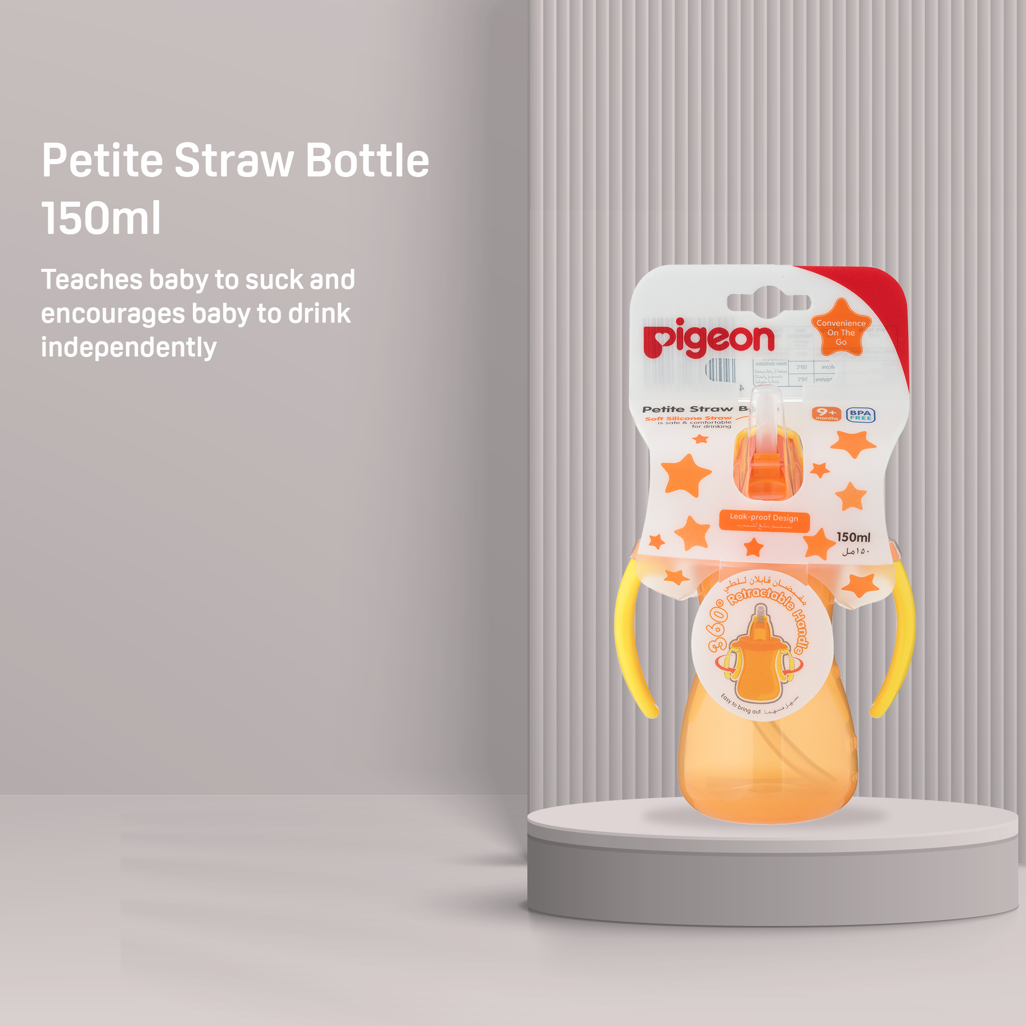 Pigeon Petite Straw Bottle 150ml - Orange