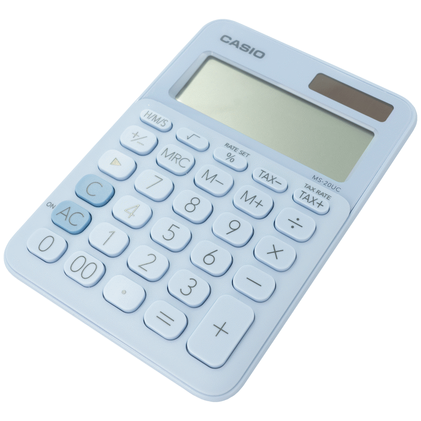 Casio MS-20UC - Desktop Calculator 12-Digit - Light Blue - image 6
