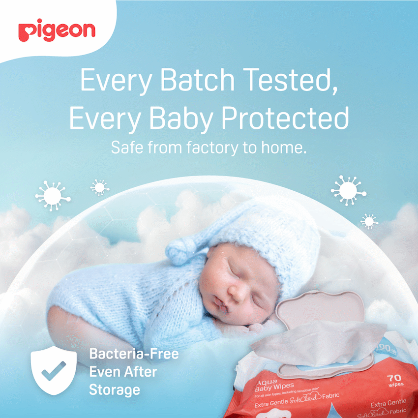 PIGEON AQUA BABY WIPES 70's FLIPTOP  3-IN-1 - image 6
