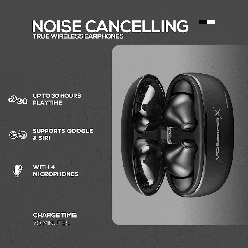 VolkanoX VXT200S Hybrid ANC TWS Earphones - Black - image 6