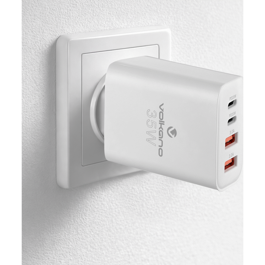 Volkano Quad Series 2x PD USB-C 2x USB-A 3a 35W Wall Charger - image 6