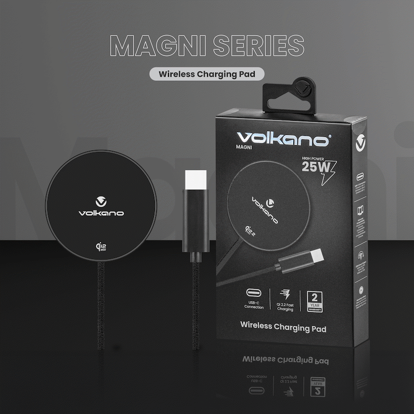 Volkano Magni Series Qi2.2 25W Wireless Charging Pad - Black - image 6