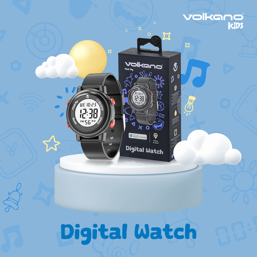 Volkano Kids Digital Watch with Apple Find My - 3ATM Waterproof (Anti-Lost) - Black - image 6