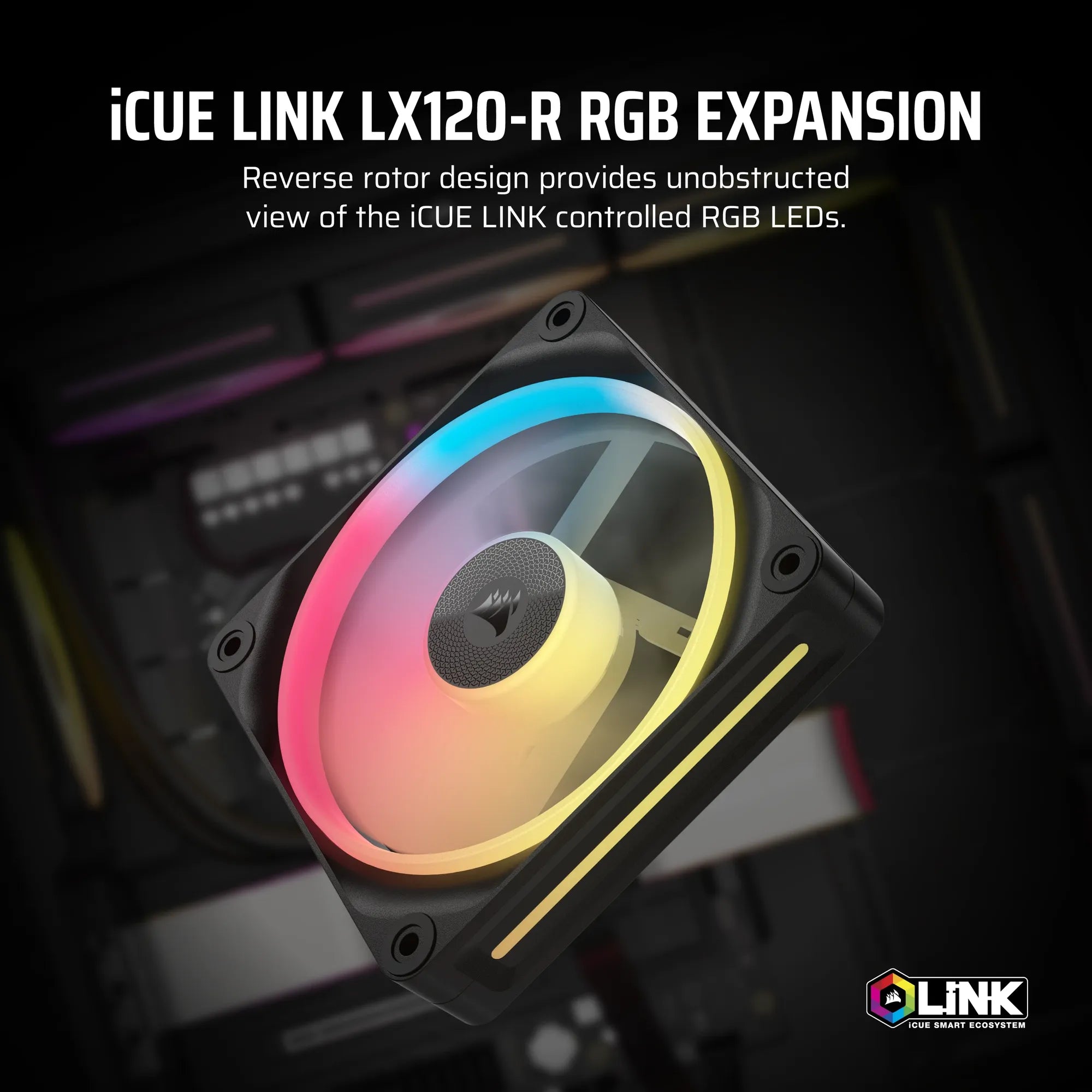 CORSAIR LX-R RGB Series; iCUE LINK LX120-R RGB; 120mm RGB Fan; Single Fan. - image 4