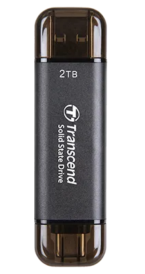 TRANSCEND 2 TB ESD310C USB3.2 TYPE A & C (USB 10Gbps) OTG COMPACT PORTABLE SSD  - Read 1050MB/s Write 950 MB/s - Black - image 4
