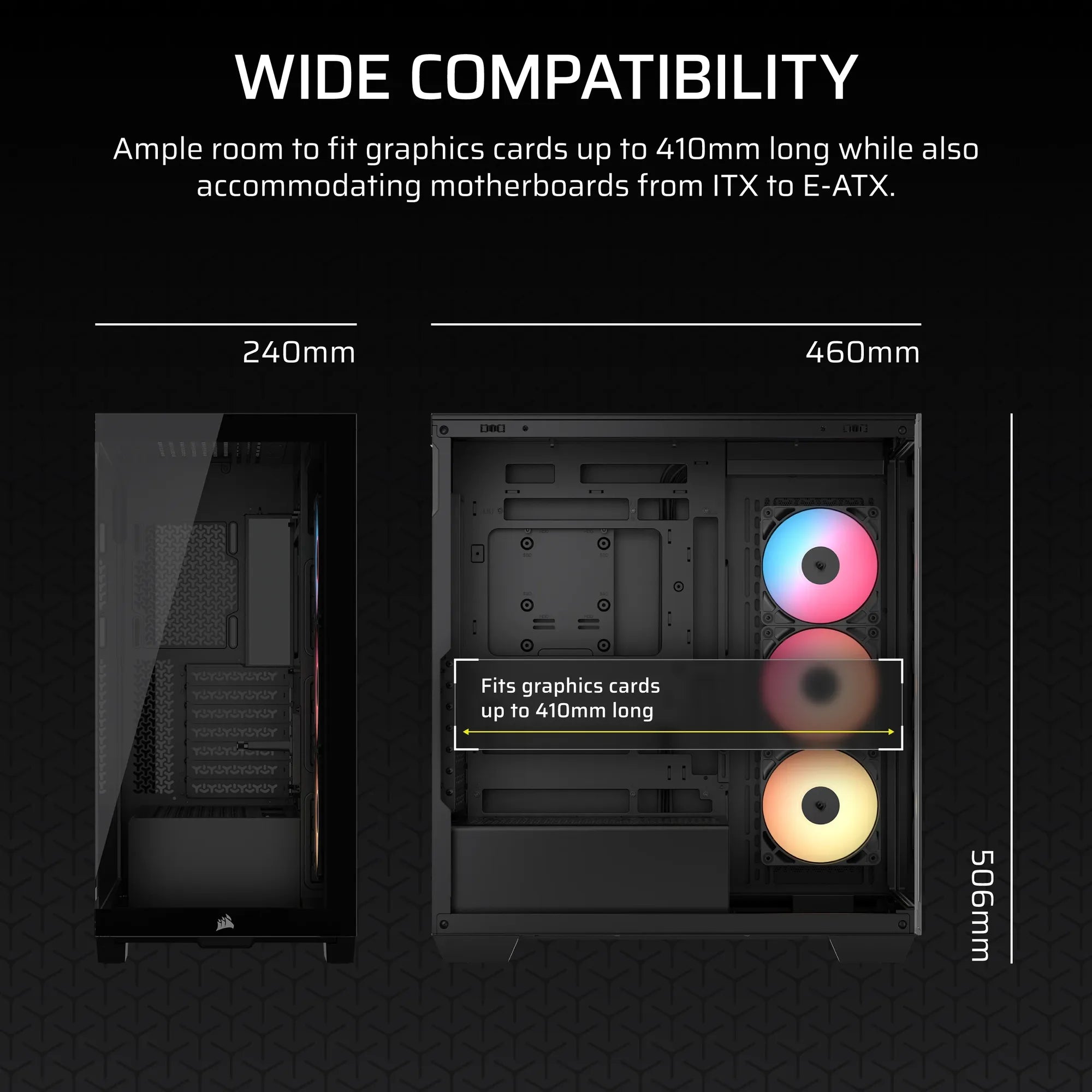 3500X RS-R ARGB Tempered Glass Mid-Tower PC Case; Black - image 5