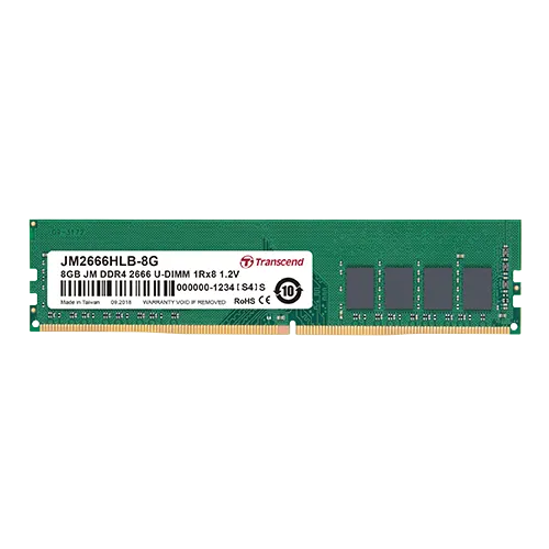 TRANSCEND 16GB JET MEMORY DDR4 2666MHZ DESKTOP U-DIMM 2RX8 1GX8 CL19 - image 3