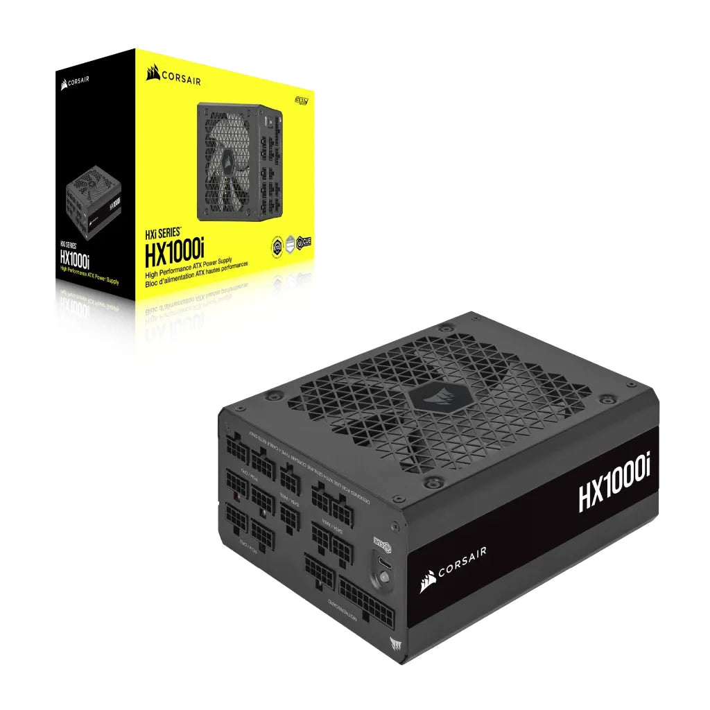 Corsair HX1000i — 1000 Watt 80 PLUS® Platinum; 10yr Warranty;ATX(1);EPS (3);PCI-E (4);4-Pin Peripheral (8);SATA (8);12VHPWR (1) - image 3