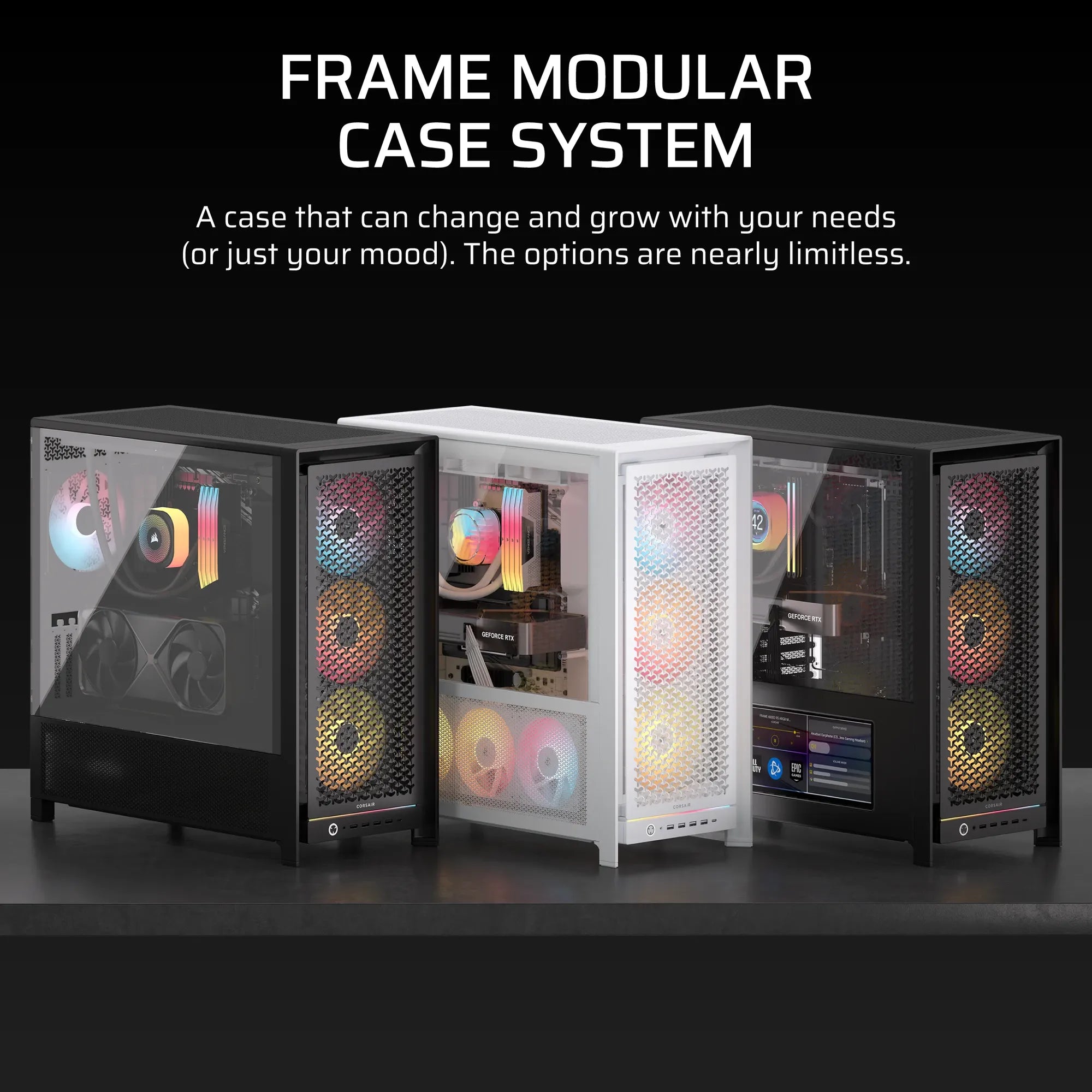 FRAME 5000D RS ARGB Mid-Tower PC Case; 4x RS140 ARGB Fans; 2x 2.5'' ; 1x 3.5'' ; Black. - image 5