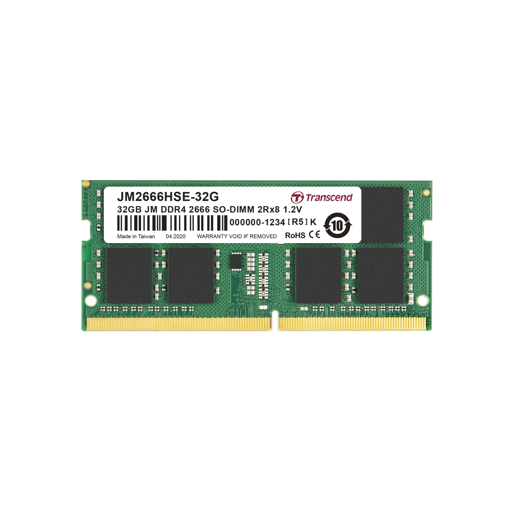 TRANSCEND 32GB JET MEMORY DDR4 2666MHZ NOTEBOOK SO-DIMM 2RX8 2GX8 CL19 - image 3