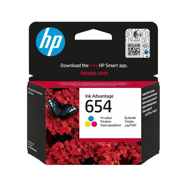HP 654 TRI-COLOR ORIGINAL INK ADVANTAGE CARTRIDGE