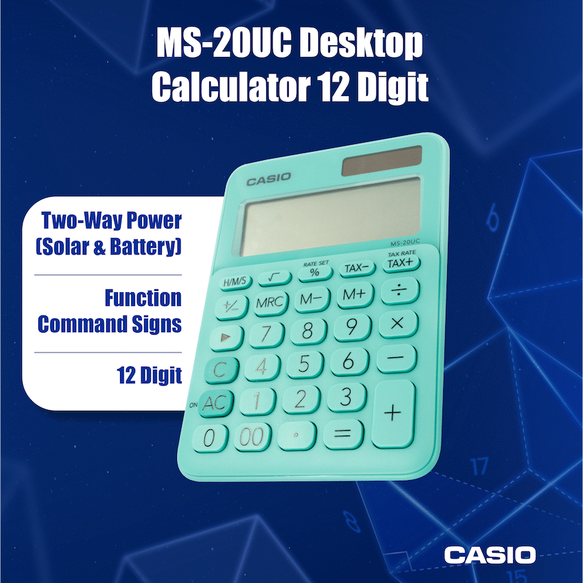 Casio MS-20UC - Desktop calculator 12 Digit - Green - image 7