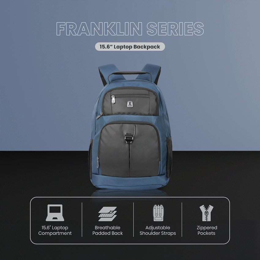 Volkano Franklin 15.6" Laptop Backpack - Navy/Black - image 7