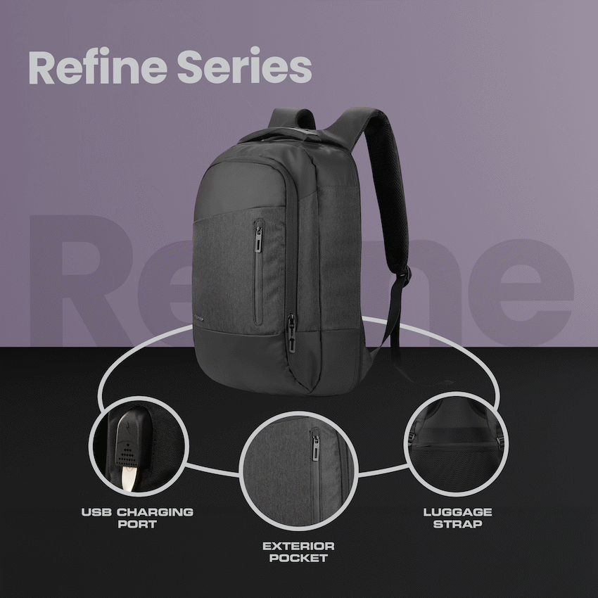 Volkano Refine 15.6" Laptop Backpack - Black/Charcoal - image 7