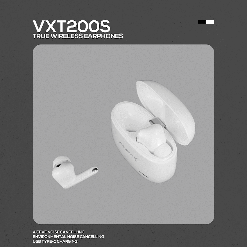 VolkanoX VXT200S Hybrid ANC TWS Earphones - White - image 7