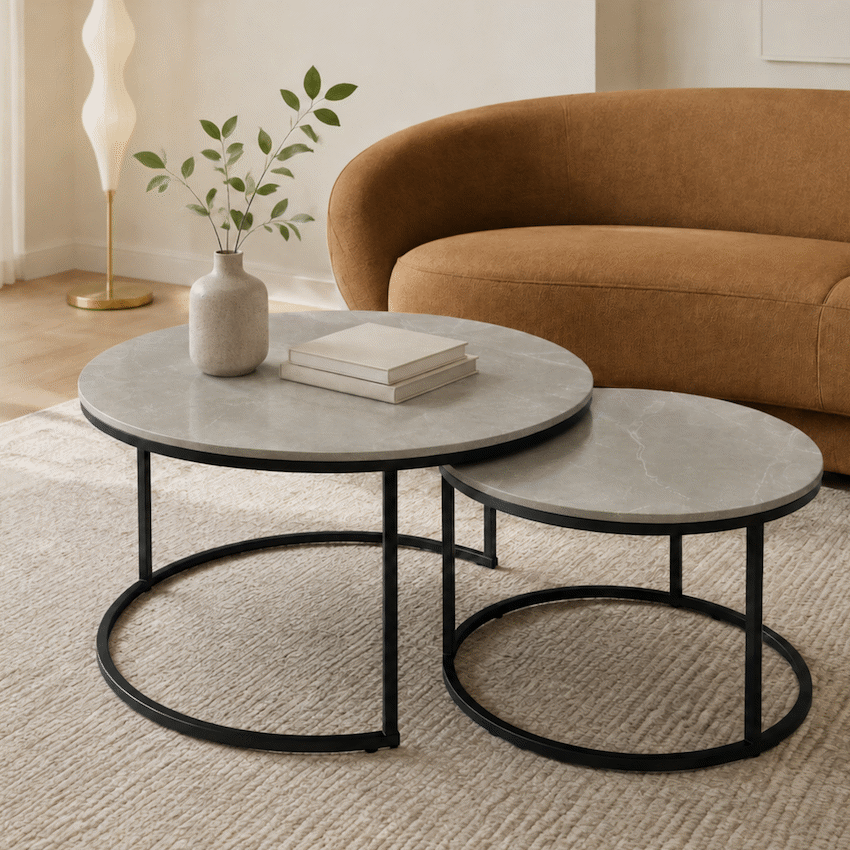 Everfurn Nile Nesting Coffee Table - Marble Grey - image 7
