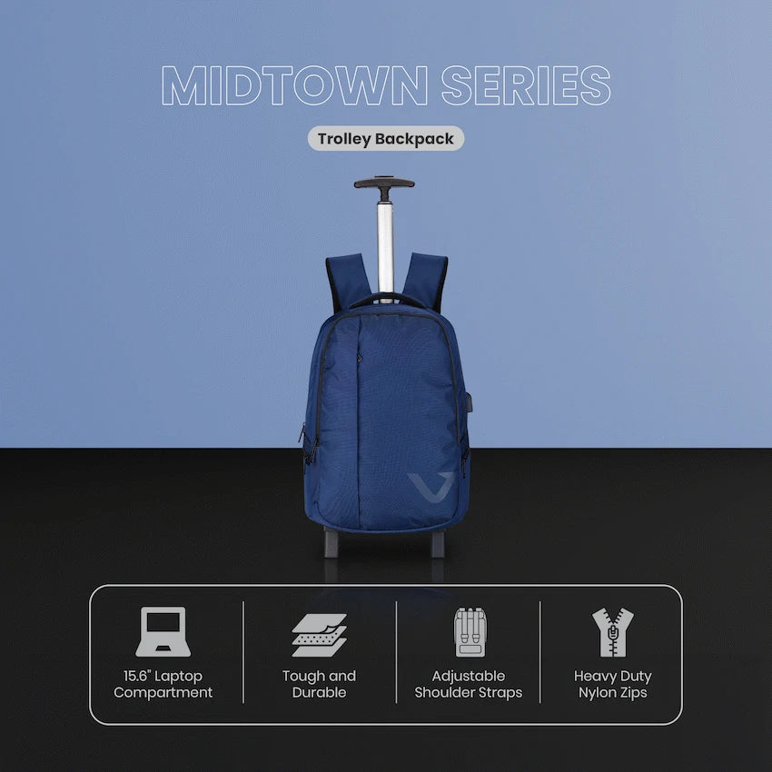 Volkano Midtown Trolley Backpack - Navy - image 7