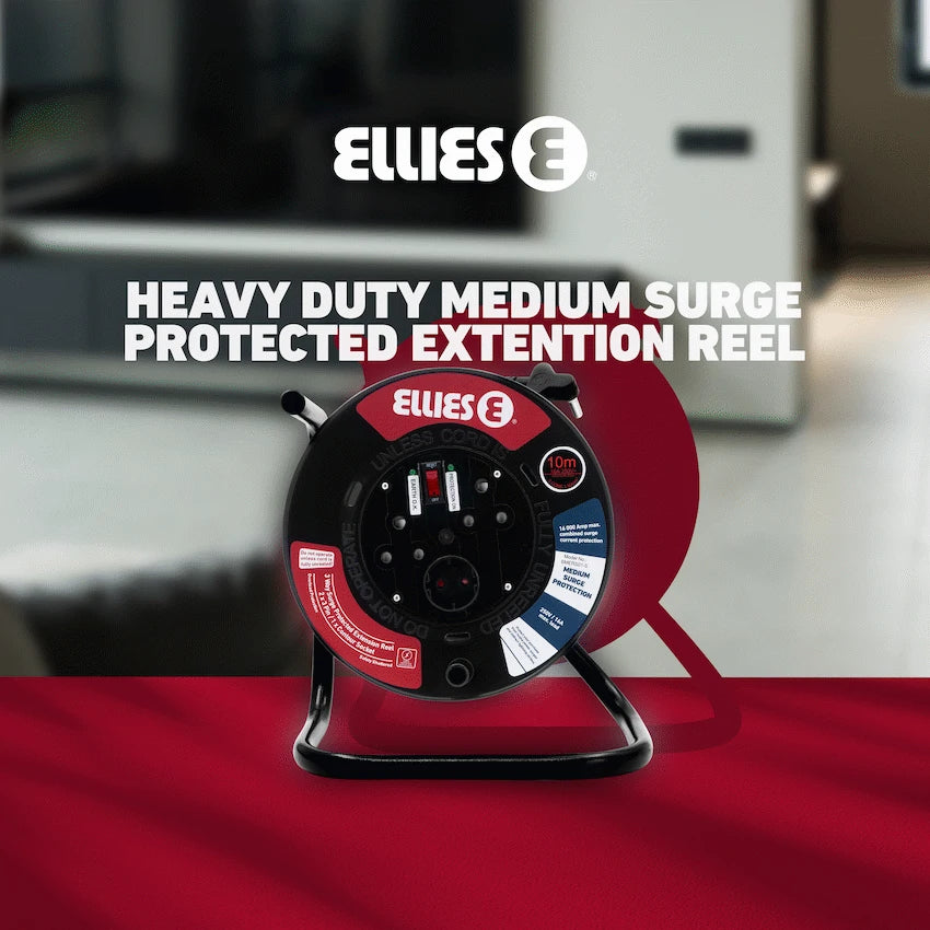 Ellies Heavy Duty Surge Protected Extension Reel 10m - BK - image 7
