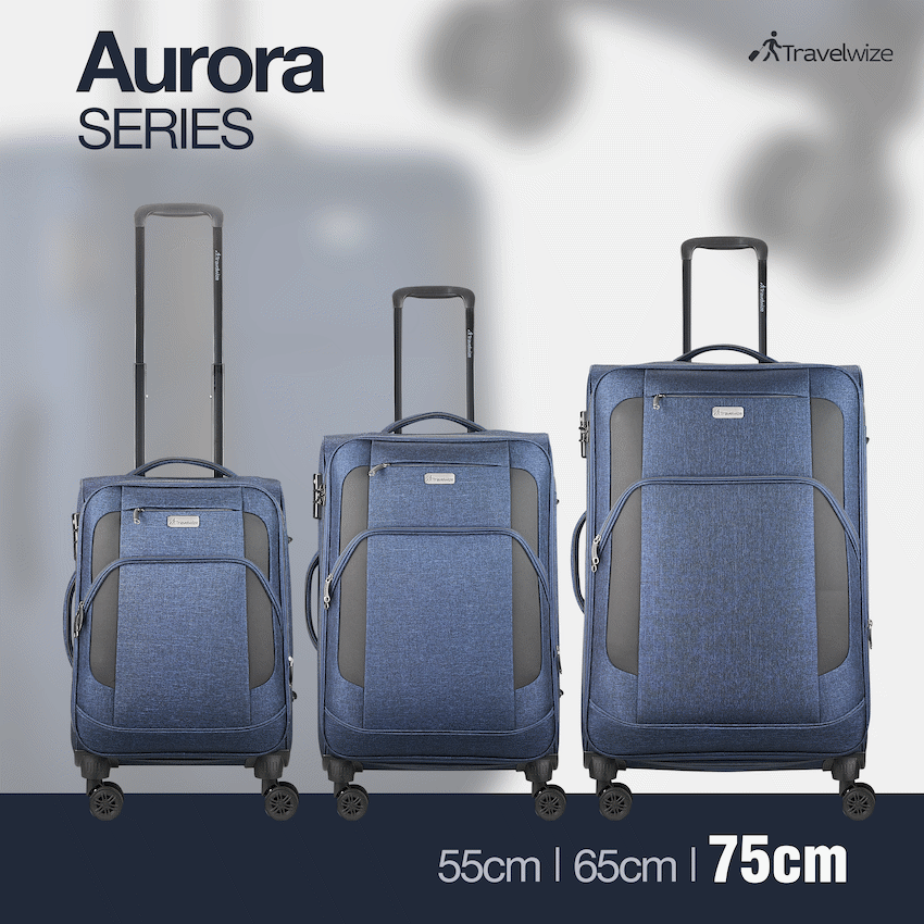 Travelwize Aurora 75cm 4-Wheel Spinner Trolley Case - Navy Melange - image 7