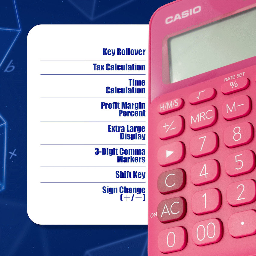 Casio MS-20UC - Desktop calculator 12 Digit - Red - image 7
