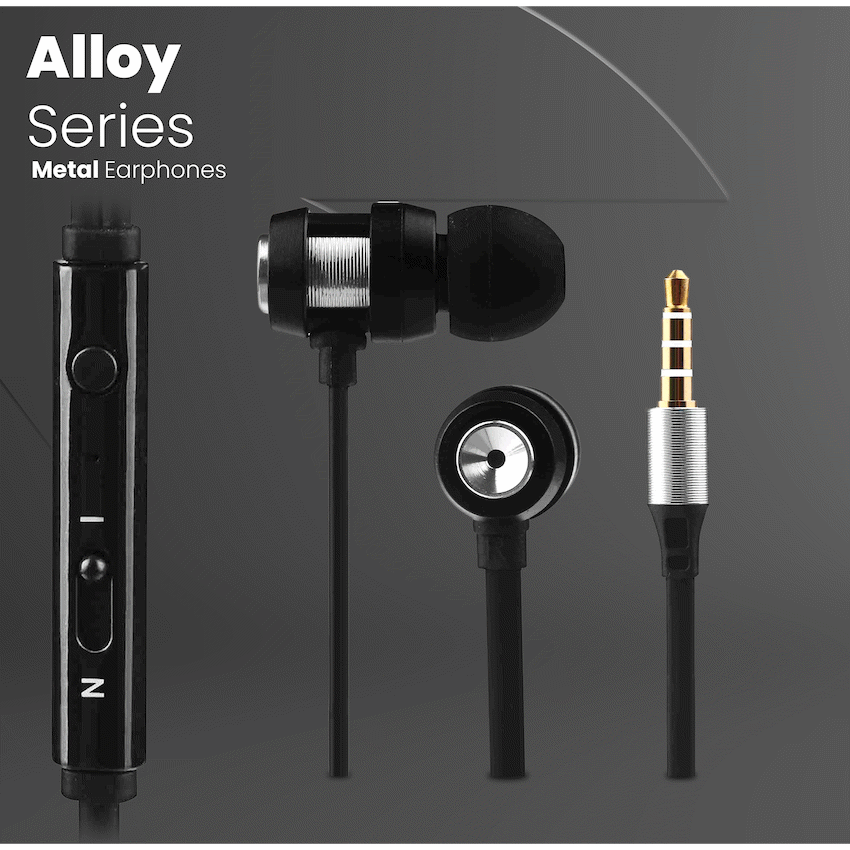 Volkano Alloy Series Metal Earphone - Silver - image 7