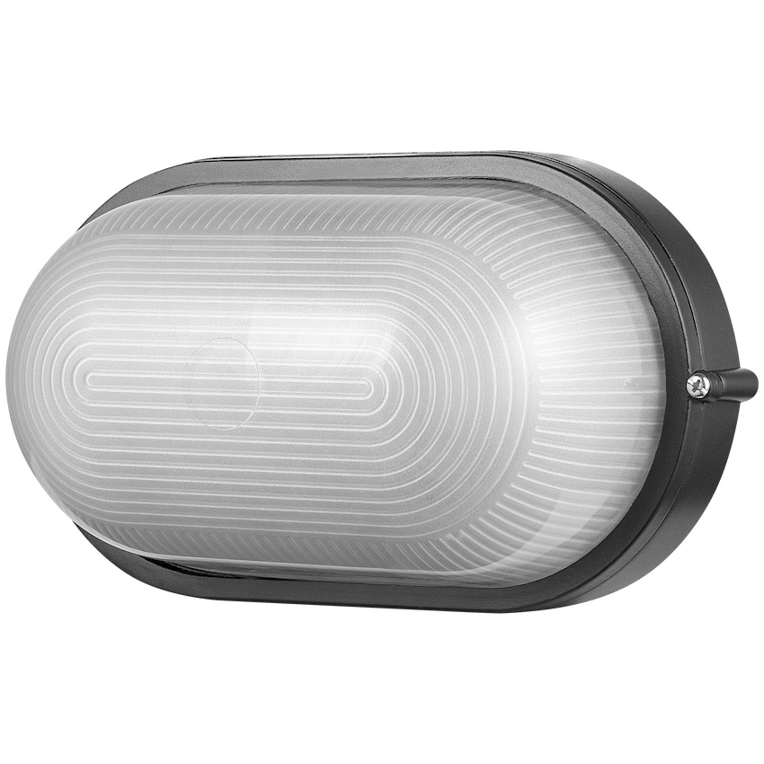 Ellies Illume Series - Large AC Oval Bulkhead - Aluminium  + Glass - E27 Base -BK - image 7